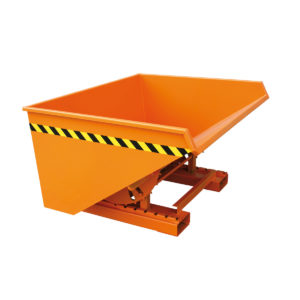 Kippbehälter mit Abrollkufen – Volumen 2000 Liter – Traglast 2000 kg – Orange