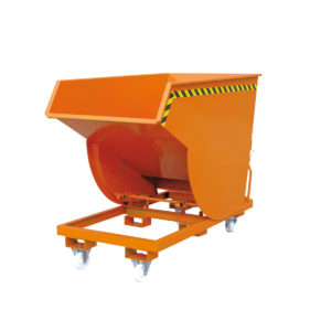 Kippbehälter mit steilem Kippwinkel – 1250 Liter – Traglast 3000 kg – Orange