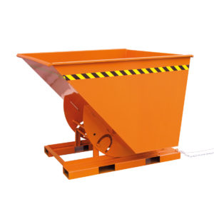 Kippbehälter quer kippbar – Volumen 1500 Liter – Traglast 1500 kg – Orange